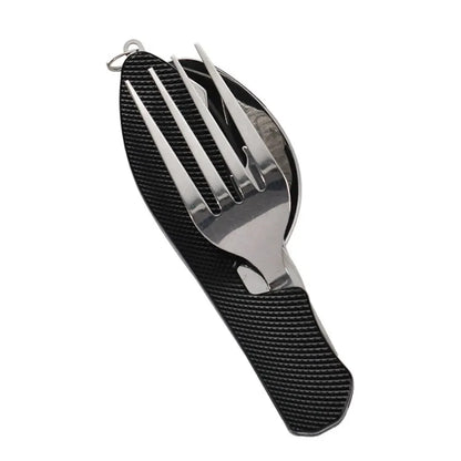 Foldable Camping Utensil Set - Multi-Functional Knife, Fork, Spoon Combo