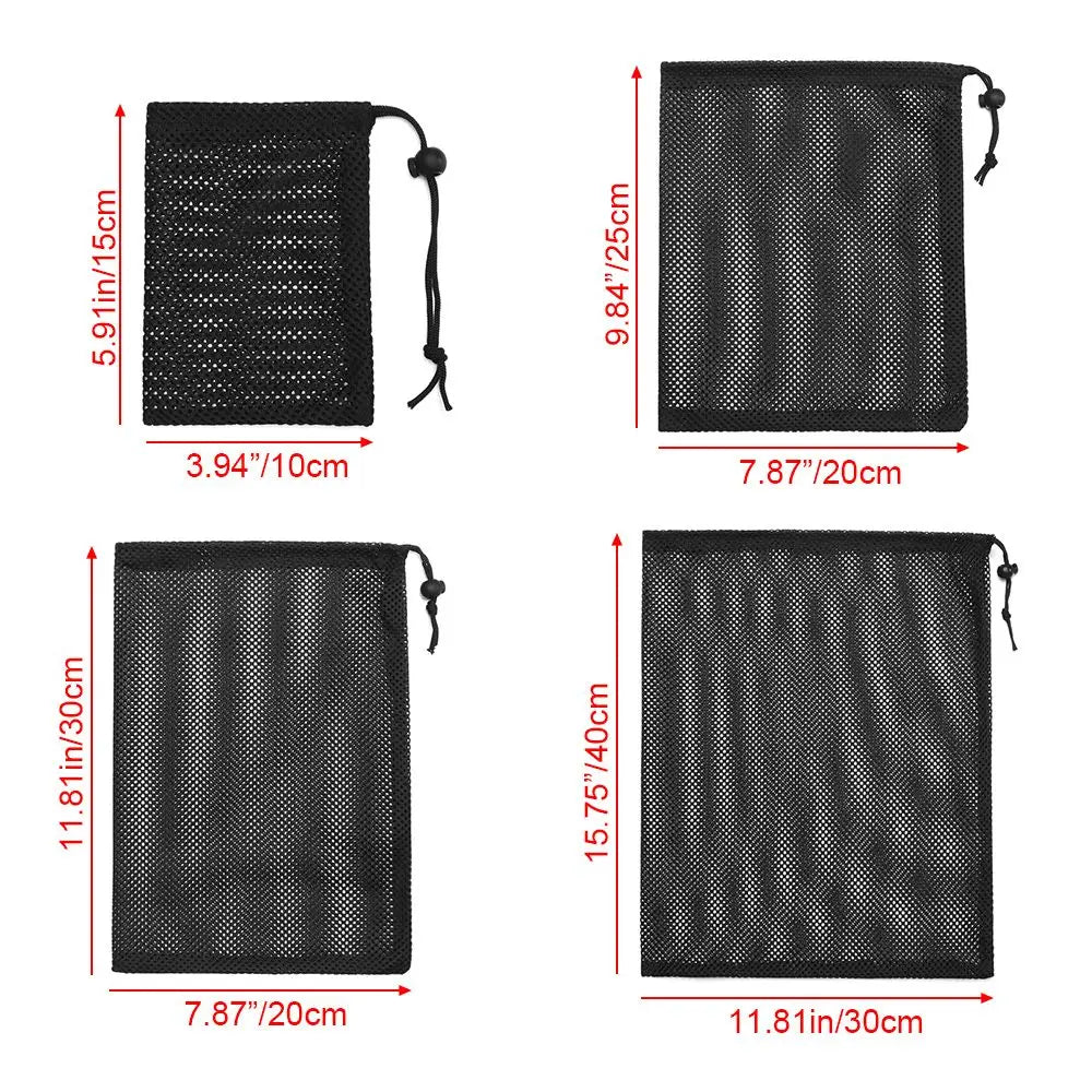 1PC Nylon Mesh Drawstring Storage Pouch