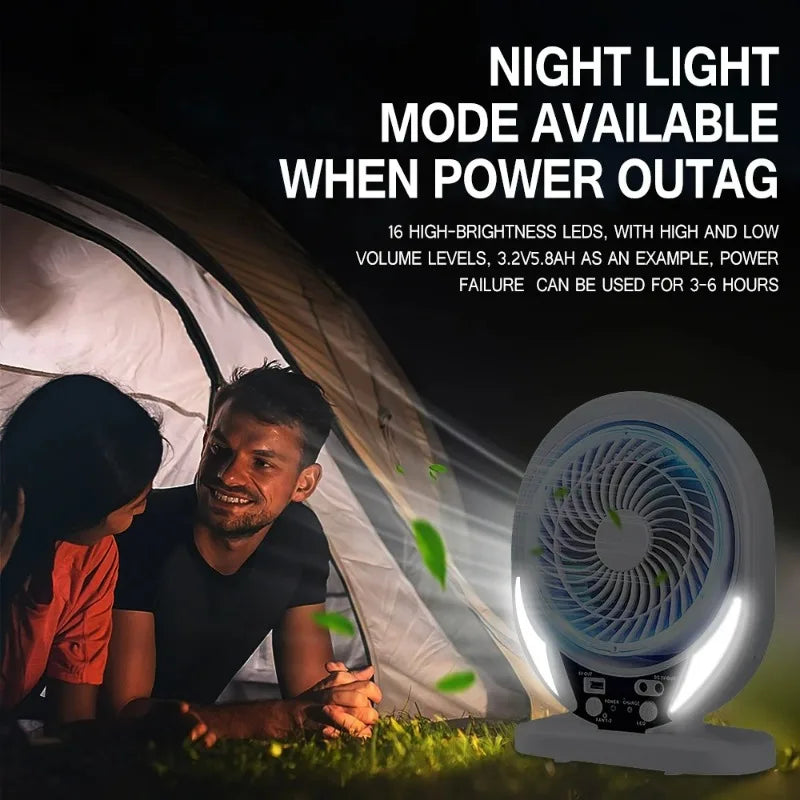 Solar+Fan+Light Multi Functional USB Charging with Solar Panel and LED Bulbs