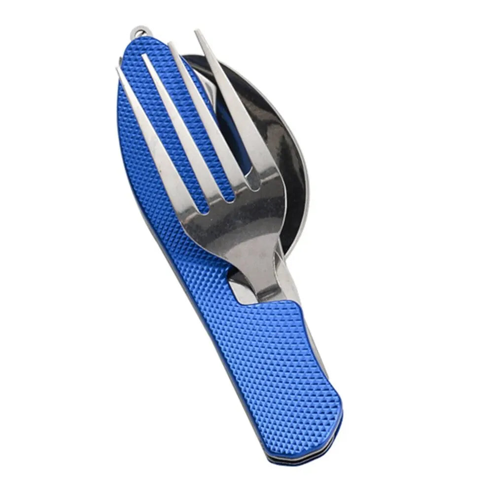 Foldable Camping Utensil Set - Multi-Functional Knife, Fork, Spoon Combo