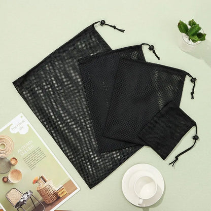 1PC Nylon Mesh Drawstring Storage Pouch