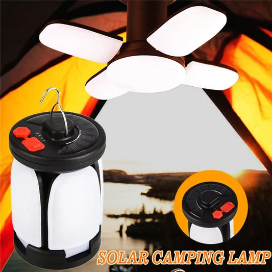 Outdoor LED Leaf Camping Lamp - Solar Power, USB Rechargeable