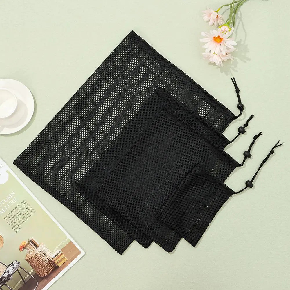 1PC Nylon Mesh Drawstring Storage Pouch