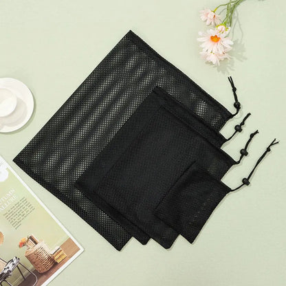 1PC Nylon Mesh Drawstring Storage Pouch