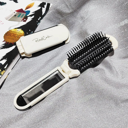 Foldable Hair Brush With Mirror