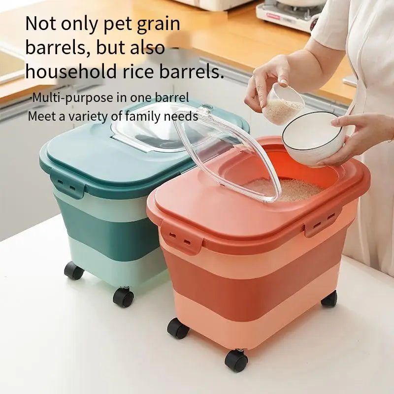 13 - 33LB Collapsible Pet Food or Rice Storage Container